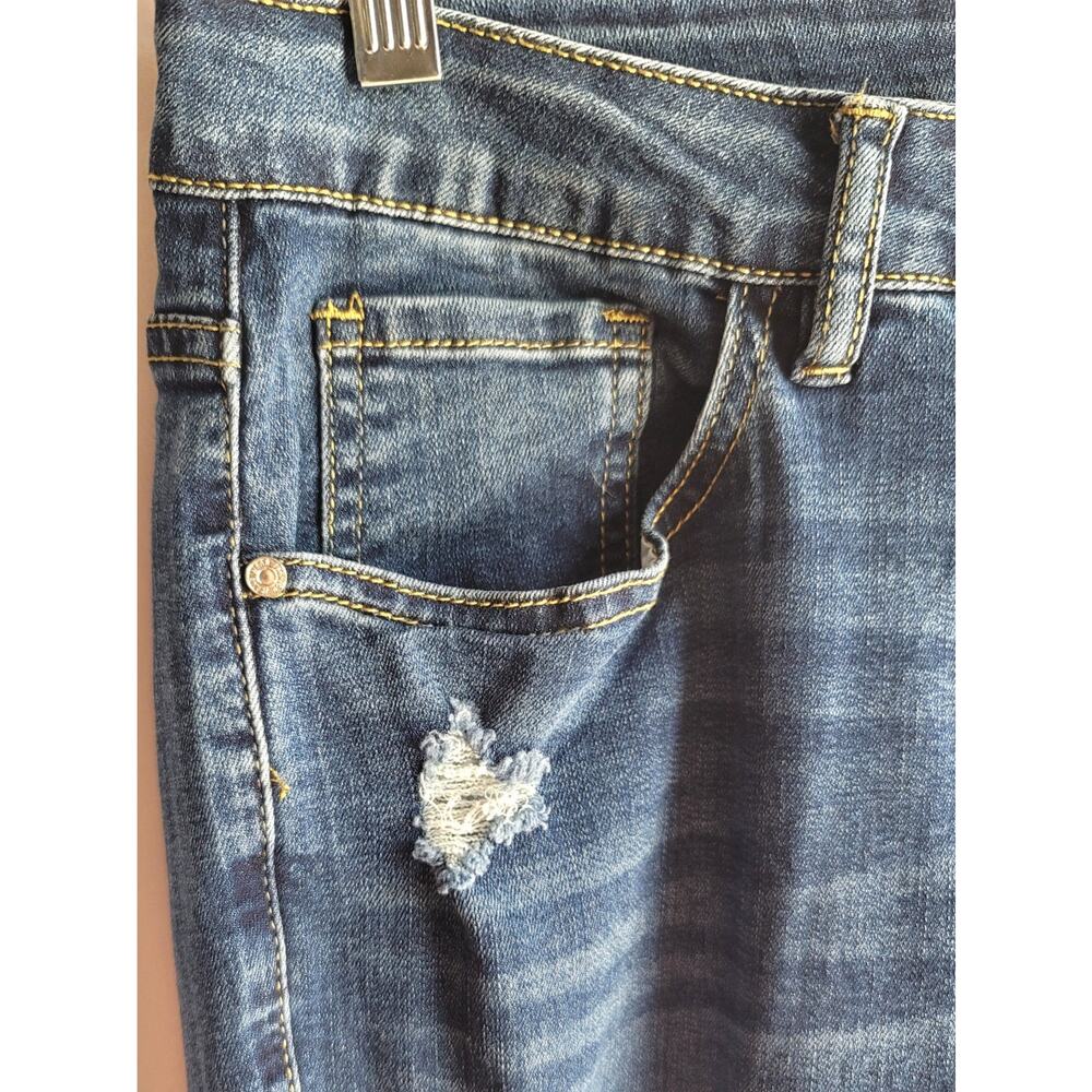 Vintage Style Distressed Vipones Flare Bell Bottoms Denim Jeans Women's Size 6 - Picture 5 of 14
